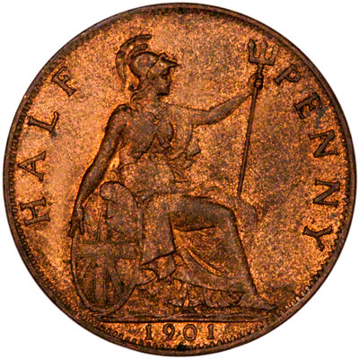 Reverse of 1901 Victoria Half Penny